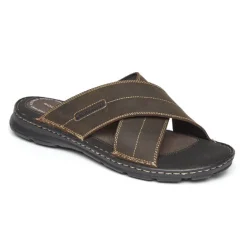 Online Rockport Men'S Darwyn Cross Band Slide Brown Ii Leather