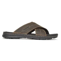 Online Rockport Men'S Darwyn Cross Band Slide Brown Ii Leather