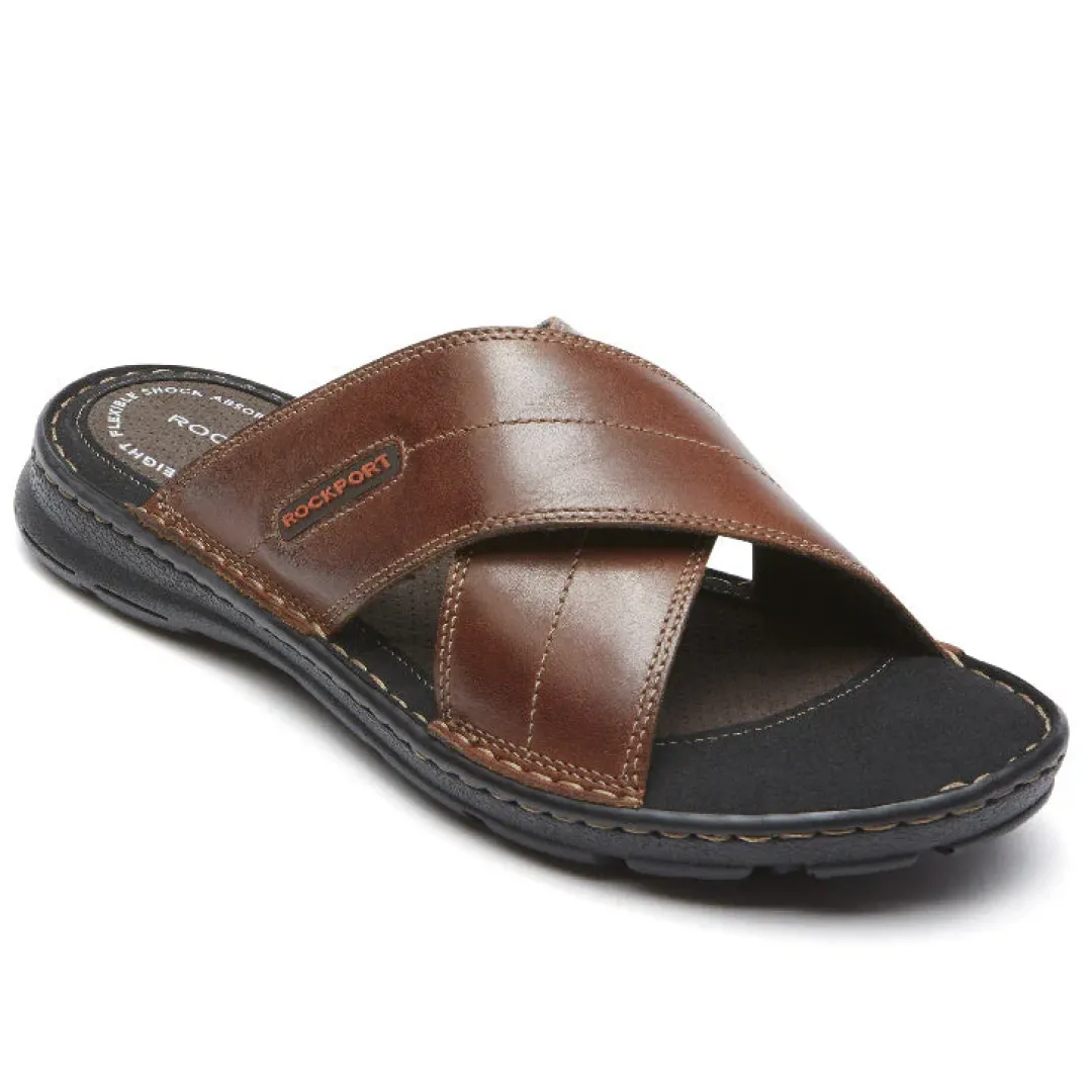 Best Rockport Men'S Darwyn Cross Band Slide Coach Brown Lea