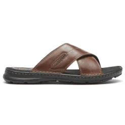 Best Rockport Men'S Darwyn Cross Band Slide Coach Brown Lea
