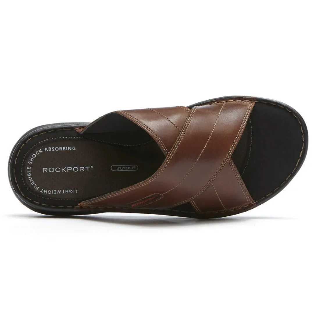 Best Rockport Men'S Darwyn Cross Band Slide Coach Brown Lea