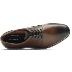 Best Rockport Men'S Garett Plain Toe Oxford Cognac