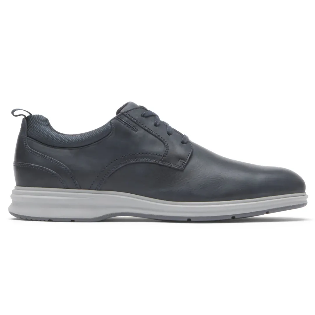 New Rockport Men'S Total Motion City Plain Toe Oxford Navy Tumbled