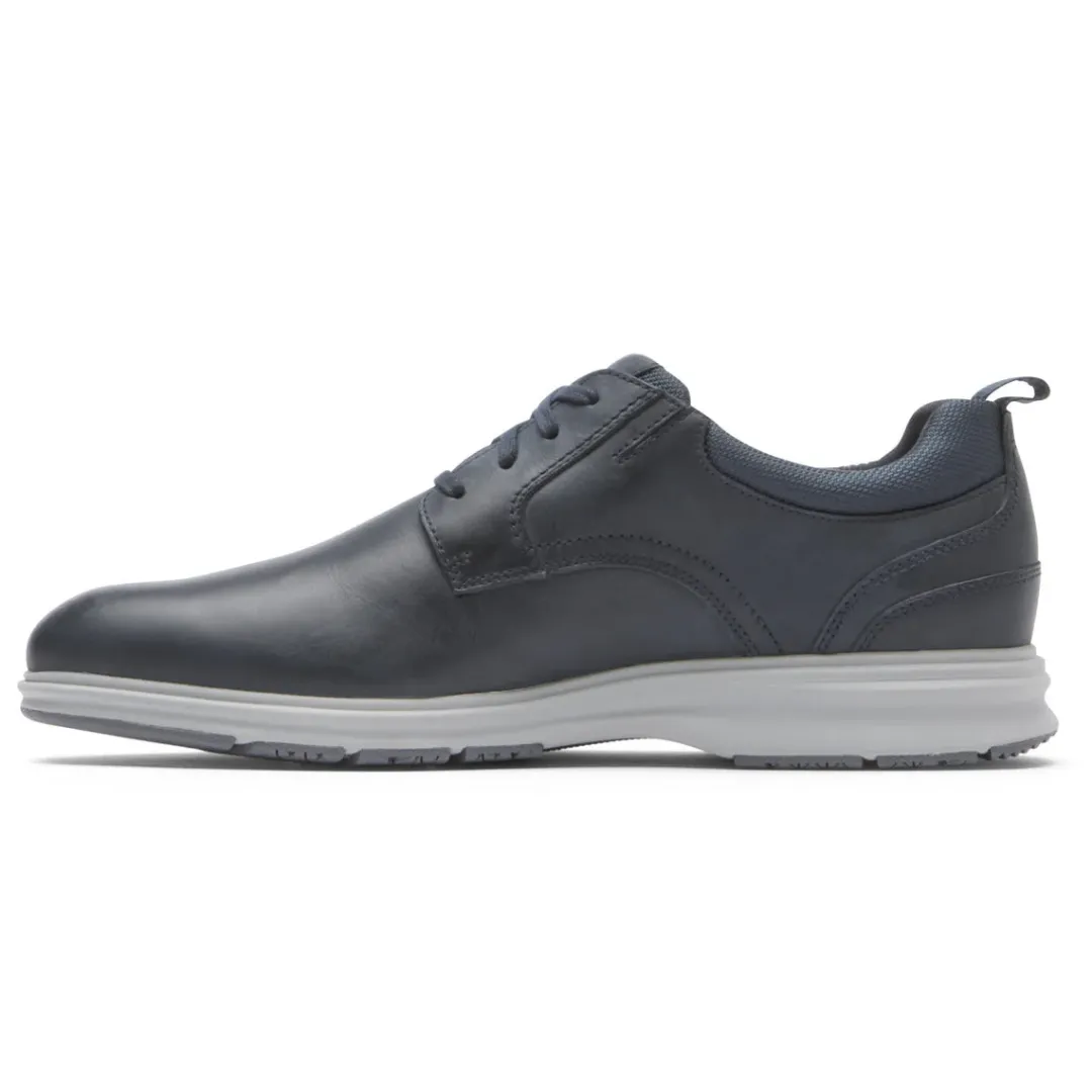 New Rockport Men'S Total Motion City Plain Toe Oxford Navy Tumbled