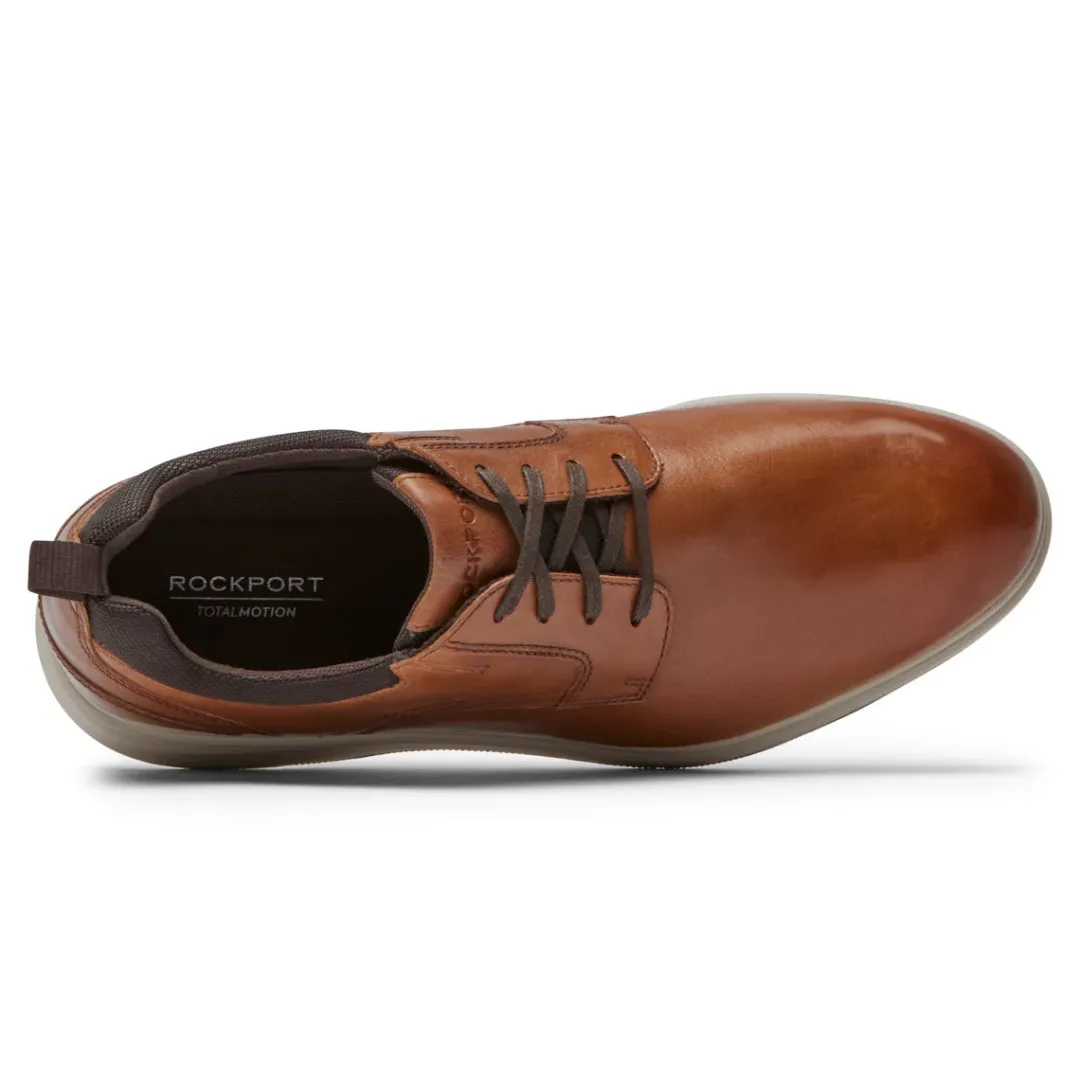 Hot Rockport Men'S Total Motion City Plain Toe Oxford Tan Tumbled