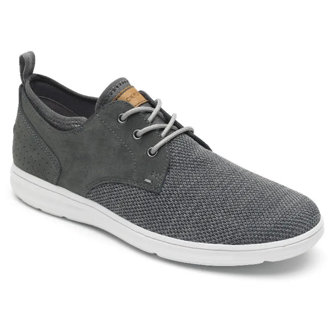Clearance Rockport Men'S Zaden Plain Toe Oxford Pewter Nubuck/Mesh