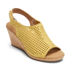 Sale Rockport Women'S Briah Perforated Slingback Sandal Sweet Corn