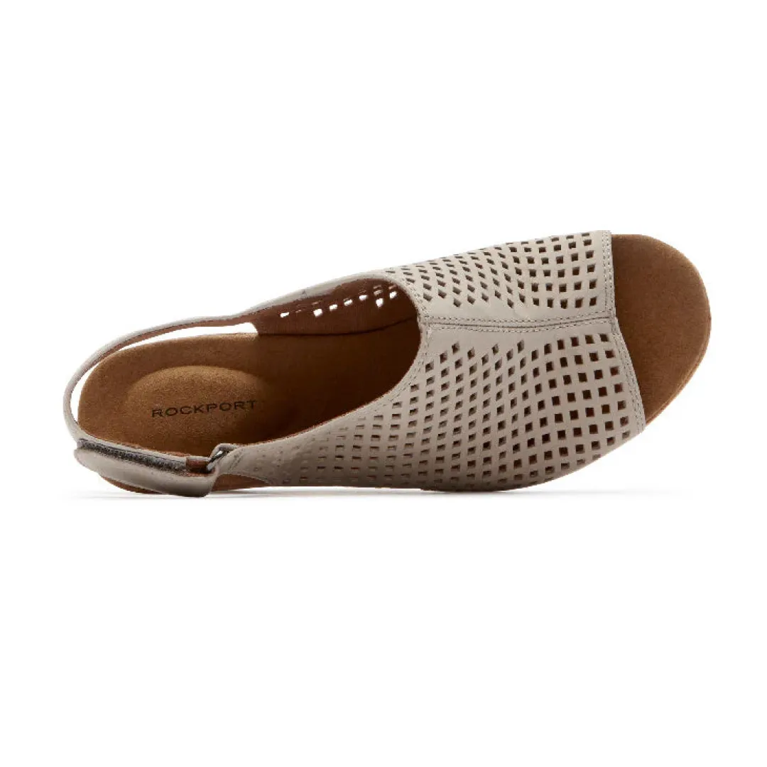 Sale Rockport Women'S Briah Perforated Slingback Sandal Taupe Leather