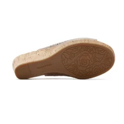 Outlet Rockport Women'S Briah Perforated Slingback Sandal Multi Khaki Leather