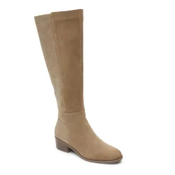 Sale Rockport Women'S Evalyn Tall Boot Ash Brown Suede