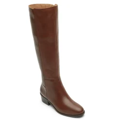 Clearance Rockport Women'S Evalyn Tall Wide Calf Boot Saddle Lthr