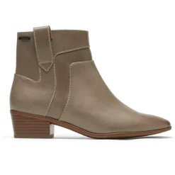 New Rockport Women'S Geovana Waterproof Layered Boot Taupe Lthr Wp