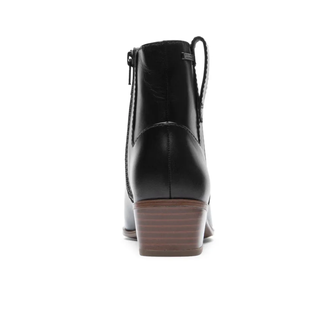 Clearance Rockport Women'S Geovana Waterproof Layered Boot Black Lthr Wp
