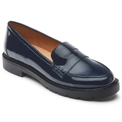 New Rockport Women'S Kacey Penny Loafer Navy Patent