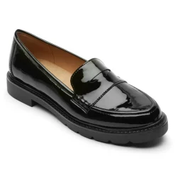 New Rockport Women'S Kacey Penny Loafer Black Patent