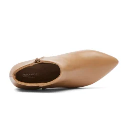 New Rockport Women'S Milia Block Bootie Mocha Latte Leather