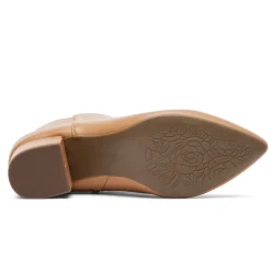 New Rockport Women'S Milia Block Bootie Mocha Latte Leather