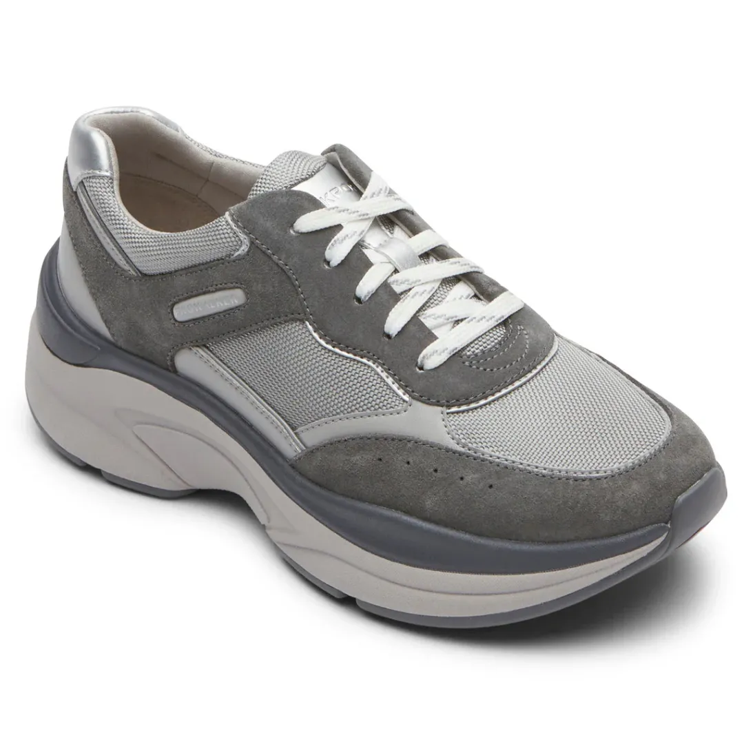 Sale Rockport Women'S Prowalker Eco Sneaker Grey Suede/Textile Eco
