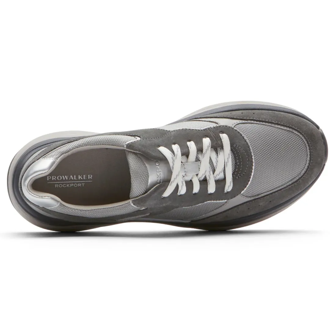 Sale Rockport Women'S Prowalker Eco Sneaker Grey Suede/Textile Eco