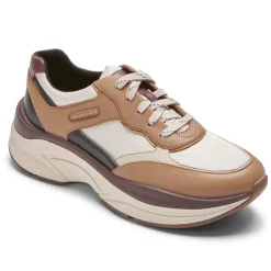 Online Rockport Women'S Prowalker Eco Sneaker Tan/Black Lthr/Textile Eco