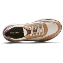 Online Rockport Women'S Prowalker Eco Sneaker Tan/Black Lthr/Textile Eco