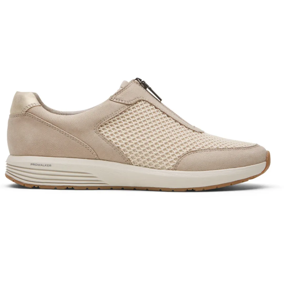Clearance Rockport Women'S Prowalker Trustride Zip Sneaker Vanilla
