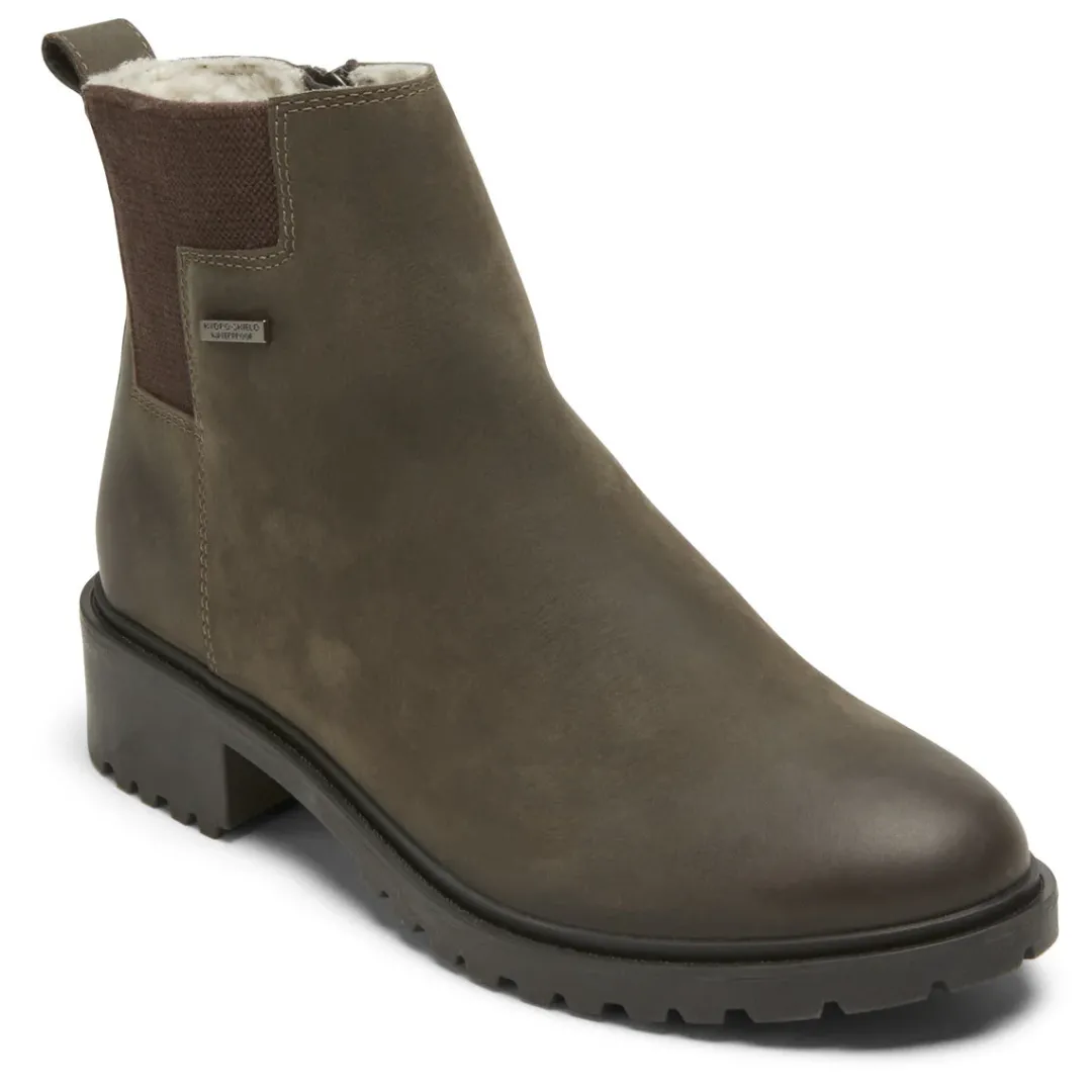 Online Rockport Women'S Ryleigh Waterproof Chelsea Boot Dk Taupe Lthr Wp Wl