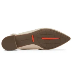 New Rockport Women'S Total Motion Adelyn Strappy Slingback Shoe Vanilla/Pearl