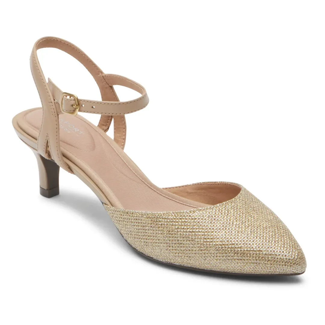 Clearance Rockport Women'S Total Motion Kalila Ankle Strap Heel Nude Glam