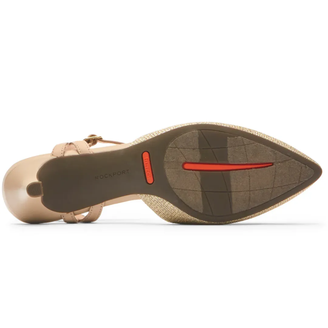 Clearance Rockport Women'S Total Motion Kalila Ankle Strap Heel Nude Glam