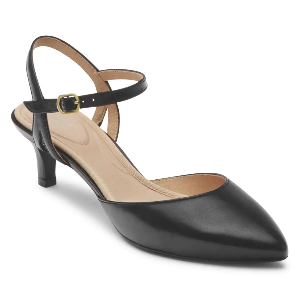 New Rockport Women'S Total Motion Kalila Ankle Strap Heel Black