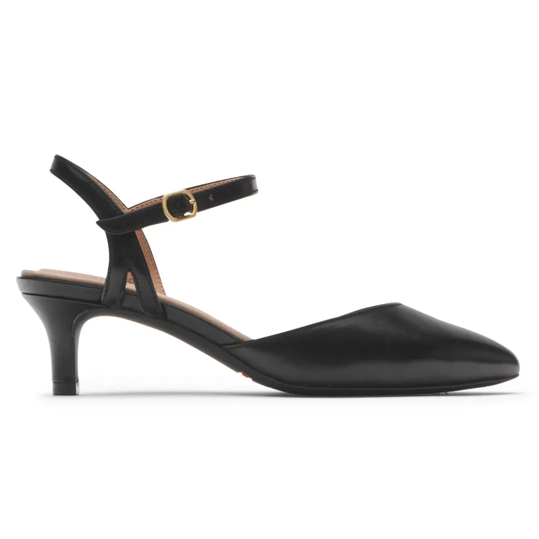 New Rockport Women'S Total Motion Kalila Ankle Strap Heel Black