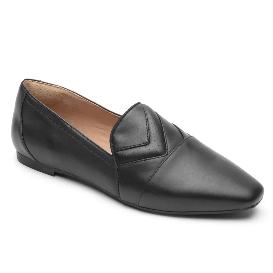 Sale Rockport Women'S Total Motion Laylani Chevron Slip-On Loafer Black Lthr