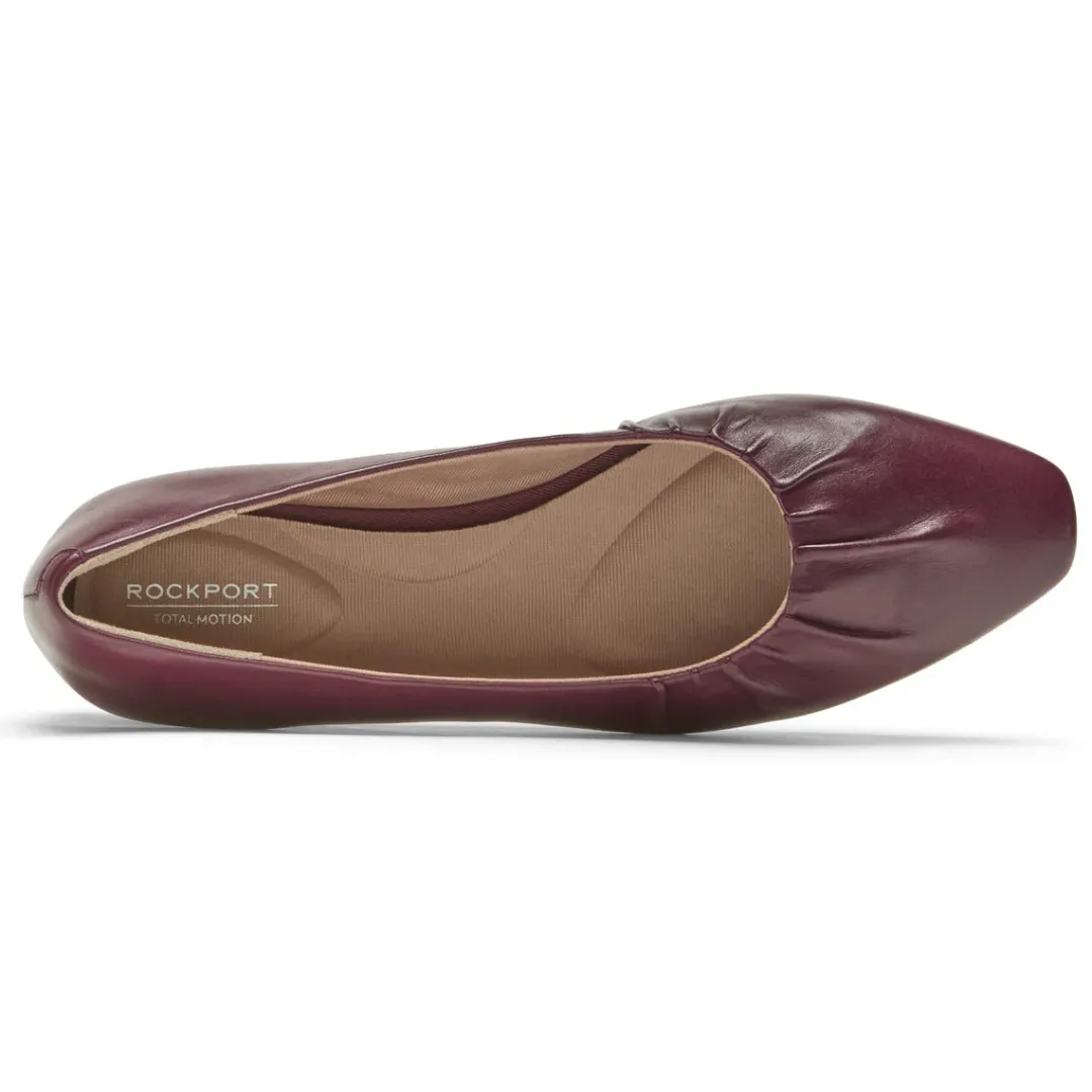 Online Rockport Women'S Total Motion Laylani Gathered Flat Tawny Port Lthr