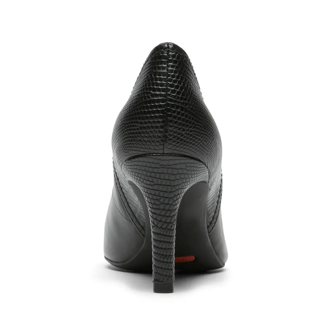 New Rockport Women'S Total Motion 75Mm Pieced Heel Black/Lizard