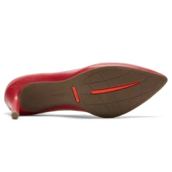 Clearance Rockport Women'S Total Motion 75Mm Pointed Toe Heel Scarlet Lthr