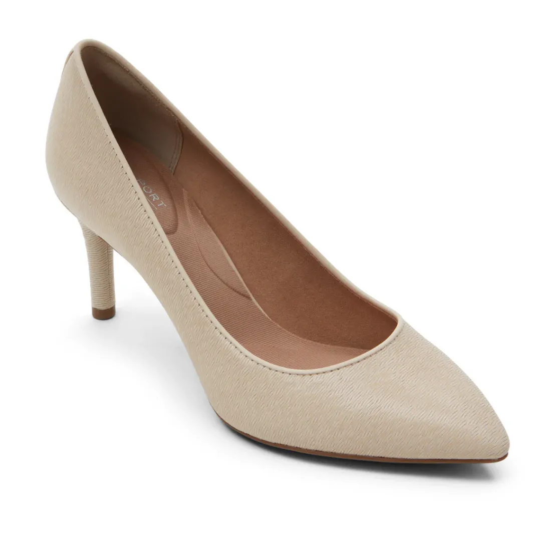 Outlet Rockport Women'S Total Motion 75Mm Pointed Toe Heel Vanilla Wavy