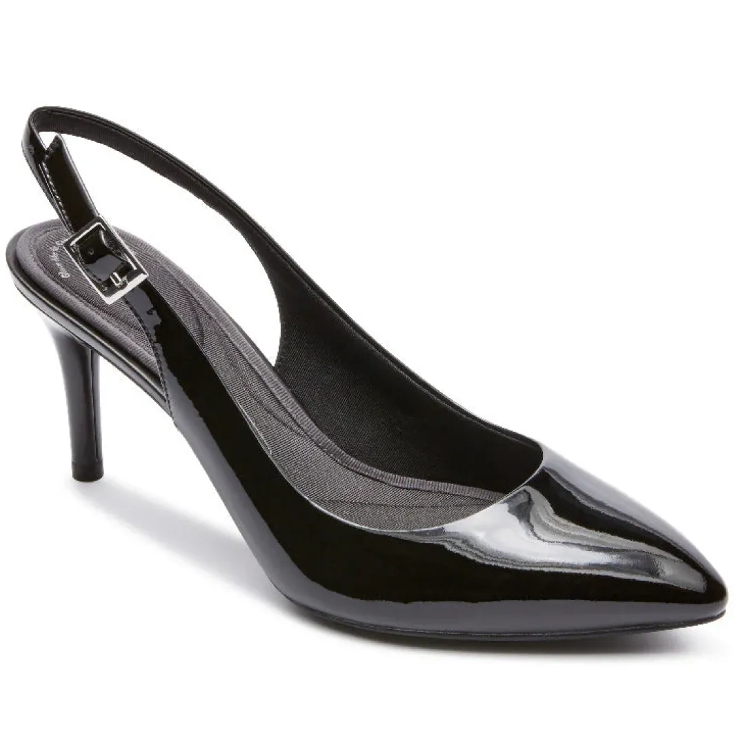 Hot Rockport Women'S Total Motion 75Mm Slingback Shoe Black Patent