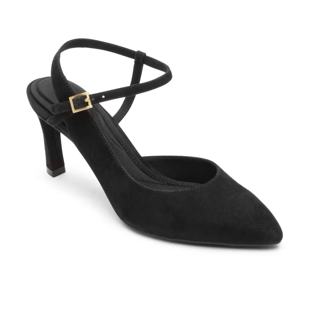 Best Rockport Women'S Total Motion Sheehan Strappy Heel Black Suede