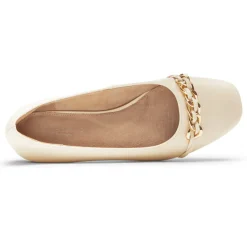 Sale Rockport Women'S Zoie Chain Ballet Flat Vanilla Lthr